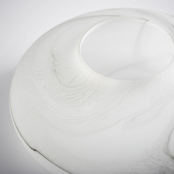 White and Black Swirl 14-Inch Moon Mist Vase, image 2