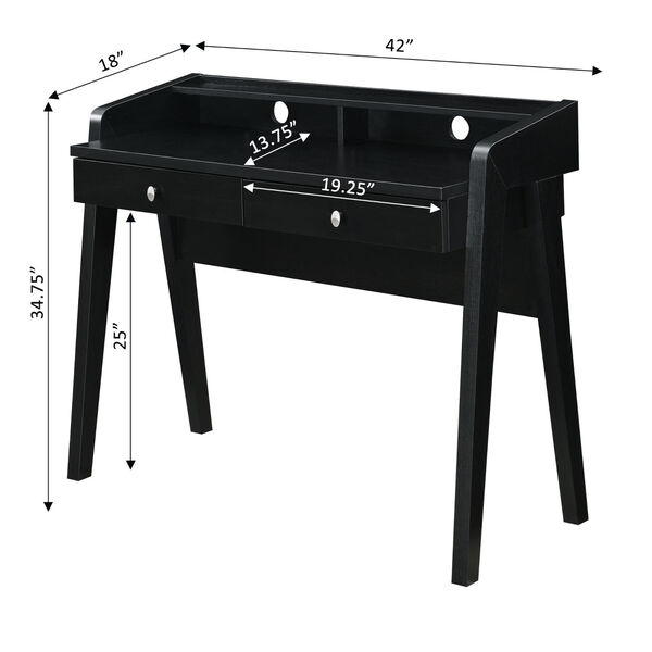Newport Deluxe Two-Drawer Desk with Shelf, image 6