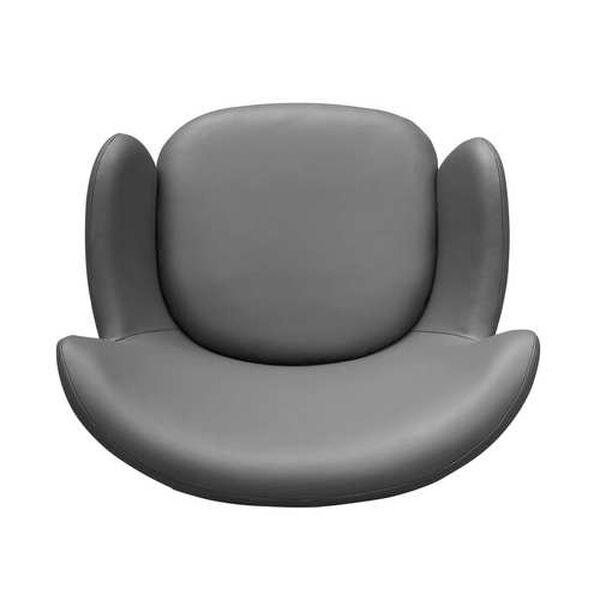 Lionel Grey Leather Fan Back Swivel Accent Chair, image 6