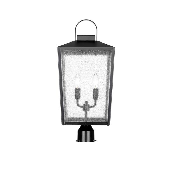 Devens Powder Coated Black Two-Light Outdoor Post Lantern, image 1
