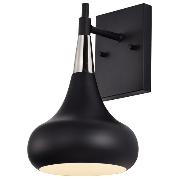 Phoenix Matte Black and Polished Nickel One-Light Wall Sconce, image 4