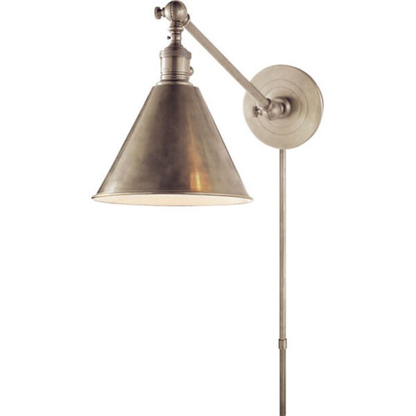 Boston Functional Single Arm Library Light in Antique Nickel by Chapman and Myers, image 1