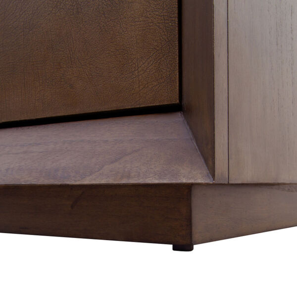 Dark Brown and Metallic Undertones Edwards Leather Cabinet, image 7