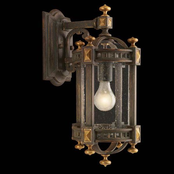 Beekman Place One-Light Outdoor Wall Mount in Woodland Brown Finish and Gold Highlights, image 1