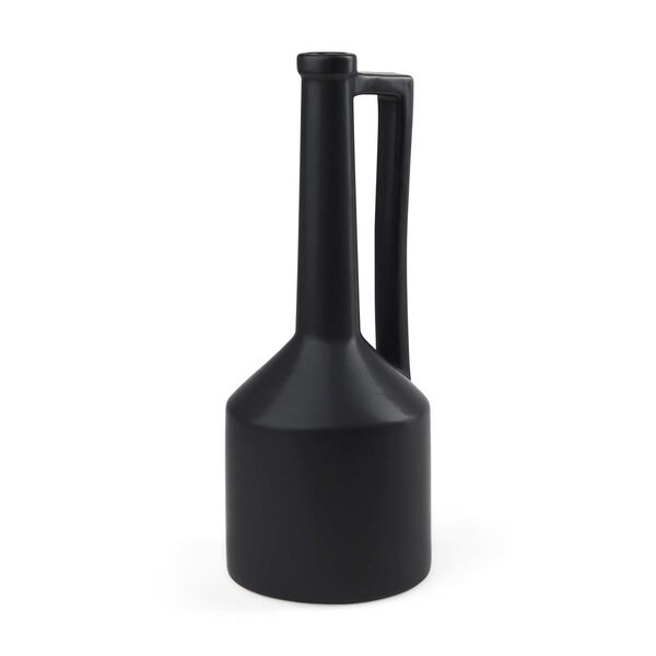 Burton Matte Black Large Ceramic Jug Vase, image 1