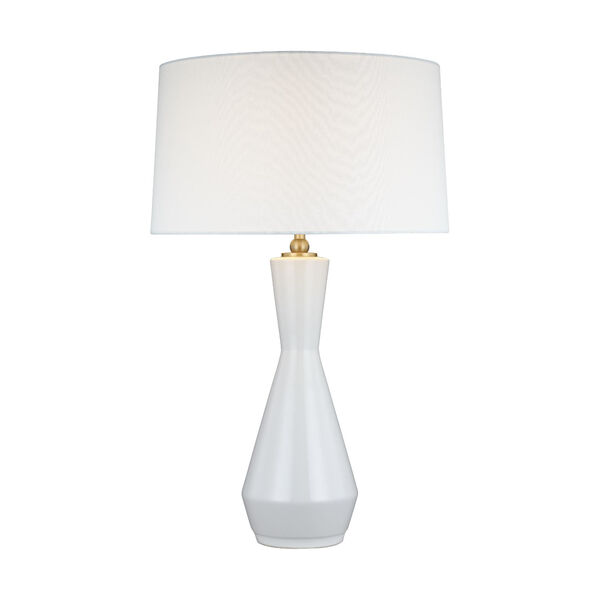 Jens Soft Ivory and White One-Light Table Lamp, image 1