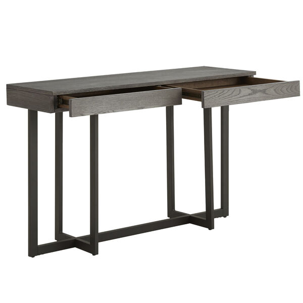 Hunter Gray Sofa Table with Two Drawer, image 2