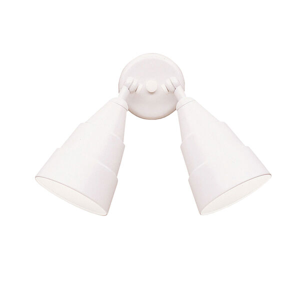 White Two-Light Wall/Ceiling Fixture, image 1