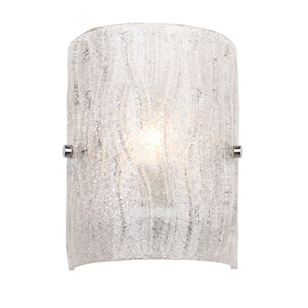 Brilliance Chrome Finish with Bright Ice Glass One Light Wall Sconce, image 1