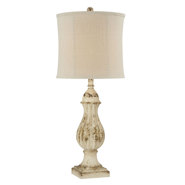 Leonardo Distressed Cream with Gold Accents One-Light Table Lamp, image 1