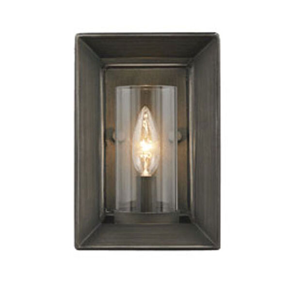 Smyth Gunmetal Bronze One-Light Wall Sconce with Clear Glass, image 1