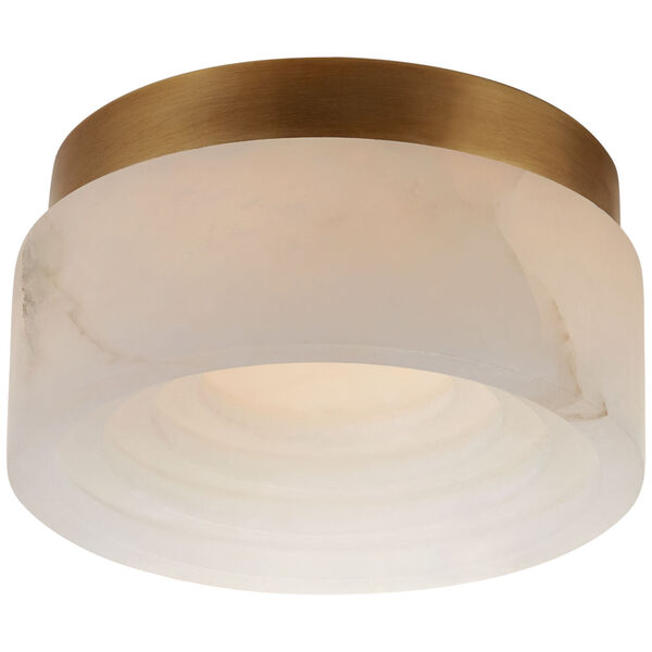 Otto Mini Solitaire Flush Mount in Antique-Burnished Brass with Alabaster by Kelly Wearstler, image 1