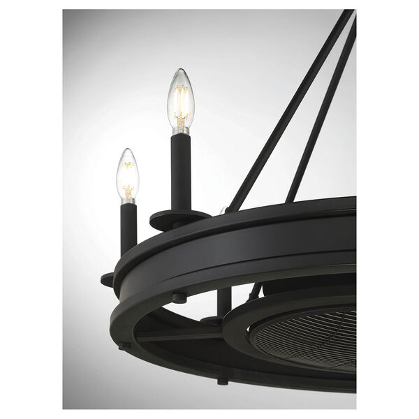 Lyon Matte Black Eight-Light LED Fan D-lier, image 3