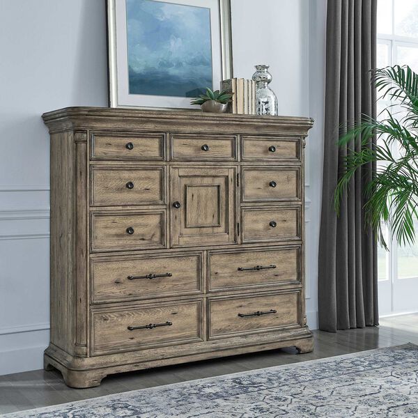 Garrison Cove Natural Elven Drawer Master Chest with Cabinet Door, image 3