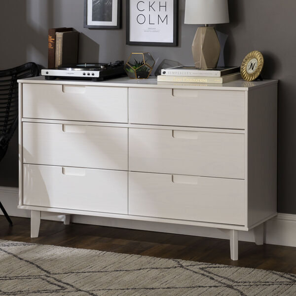Sloane White Groove Dresser with Six Drawer, image 3