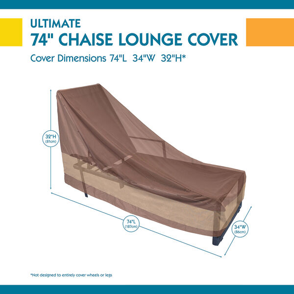 Ultimate Mocha Cappuccino 74 In. Patio Chaise Lounge Cover, image 3