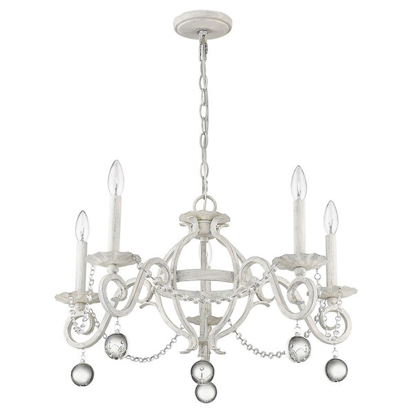 Callie Country White Five-Light Chandelier, image 5