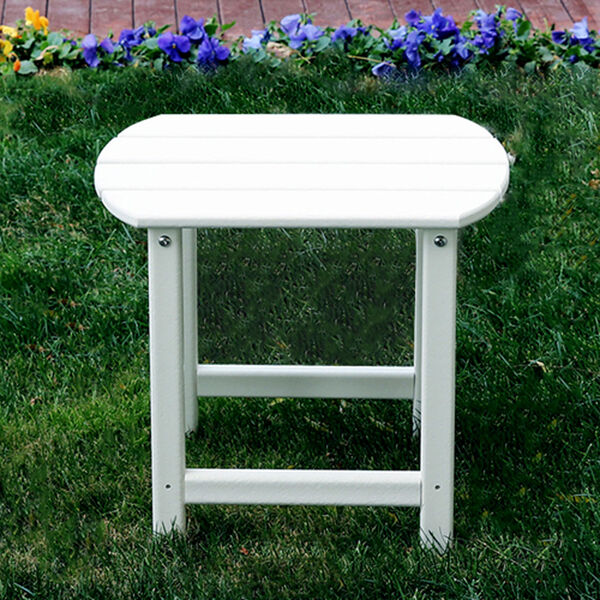 BellaGreen White Recycled Adirondack Set, Two Chairs with One Table, image 8