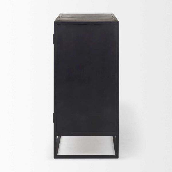 Sloan Black and Brown Metal Frame Accent Cabinet, image 3