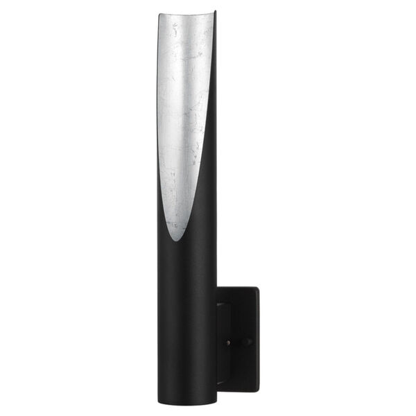 Barbotto Matte Black and Silver One-Light Wall Sconce, image 1