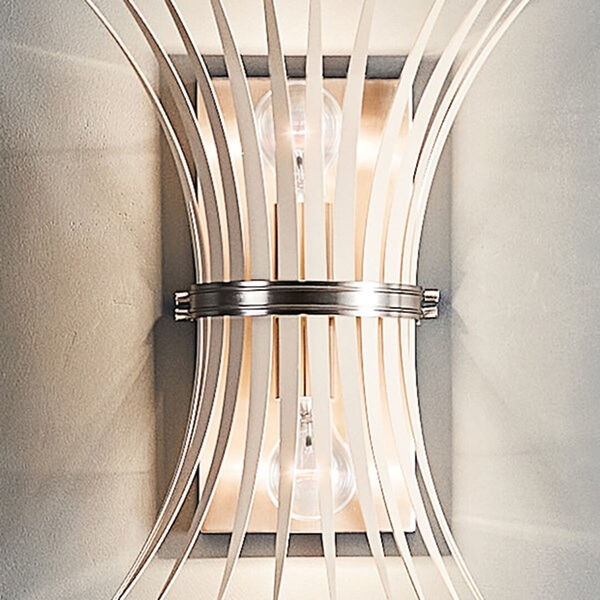Homestead Greige and Brushed Nickel Two-Light Wall Sconce, image 4