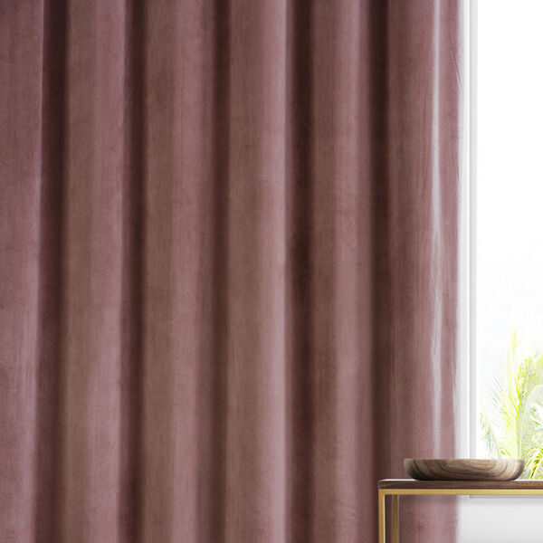 Signature Rosehip Plush Velvet Hotel Blackout Single Panel Curtain, image 6