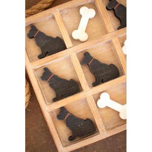 Ceramic Wooden Dog and Bone Tic Tac Toe, image 2