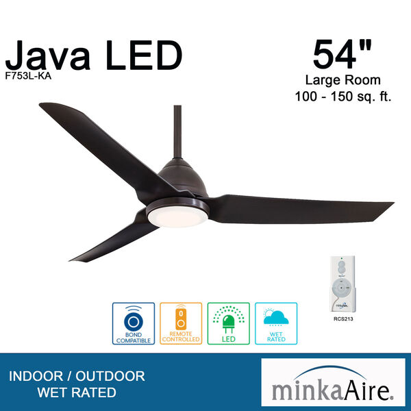Java Kocoa 54-Inch One-Light Outdoor LED Fan, image 5