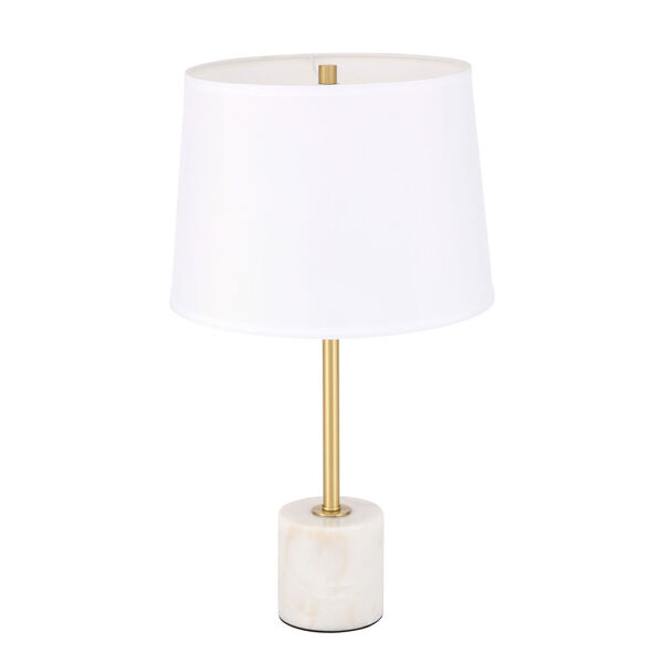 Kira Brushed Brass and White 14-Inch One-Light Table Lamp, image 5
