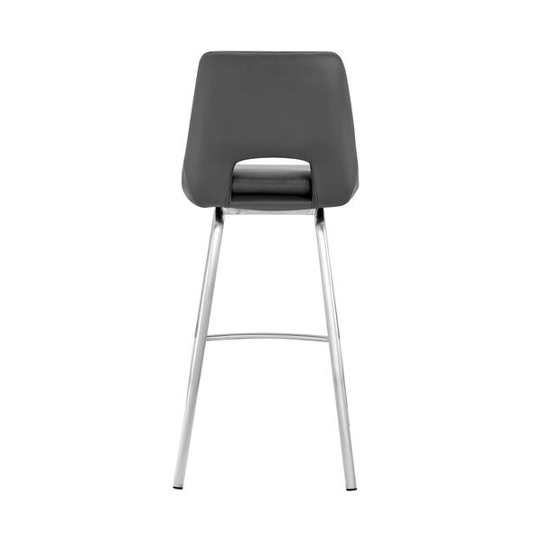 Carise Brushed Stainless Steel Gray Bar Stool, image 6