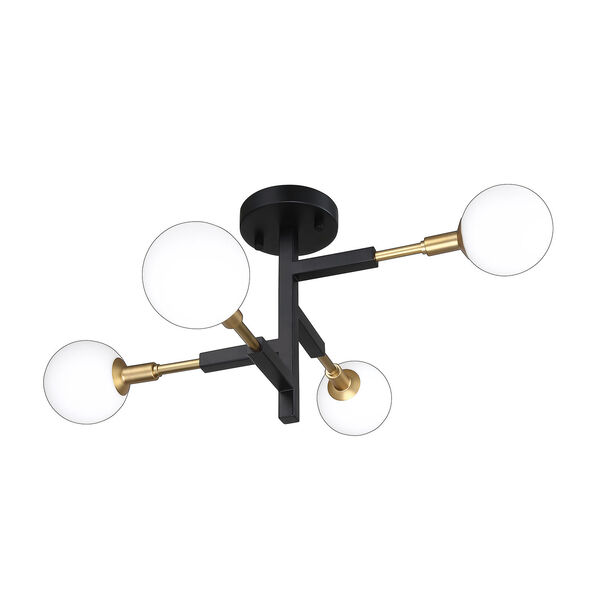 Ambience Black and Brass Four-Light Pendant, image 1