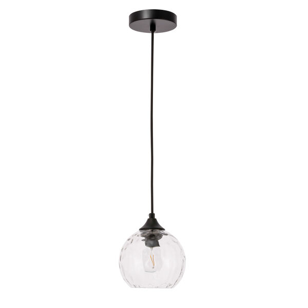 Cashel Black Six-Inch One-Light Mini Pendant with Clear Glass, image 3