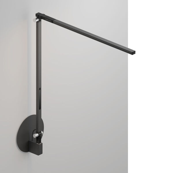 Z-Bar Metallic Black Warm Light LED Solo Desk Lamp with Hardwire Wall Mount, image 1