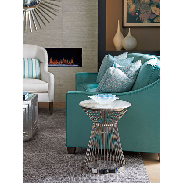 Ariana Silver Martini Stainless Accent Table, image 2
