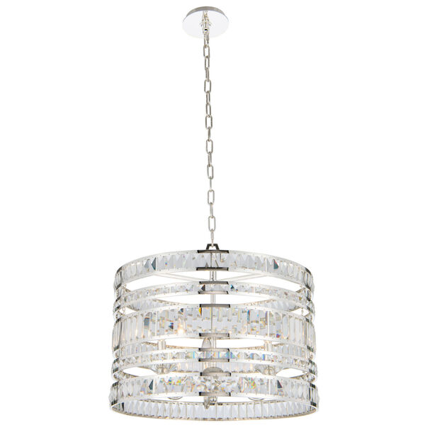 Strato Polished Silver Three-Light Pendant with Firenze Crystal, image 1