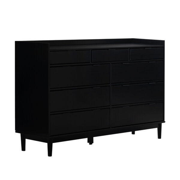 Black Solid Wood Nine-Drawer Dresser, image 3