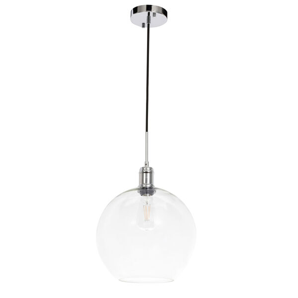 Emett Chrome 13-Inch One-Light Pendant with Clear Glass, image 5