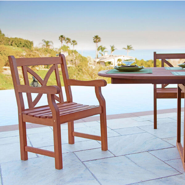 Malibu Outdoor 7-piece Wood Patio Dining Set with Curvy Leg Table, image 5
