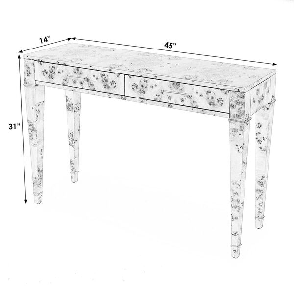 Kai Light Burl Two Drawer Wood Console Table, image 3