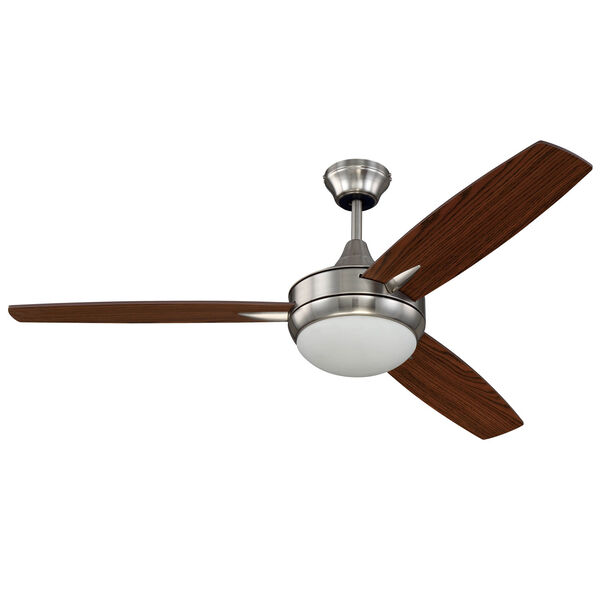 Targas Brushed Polished Nickel 52-Inch LED Ceiling Fan with Three Blades, image 1