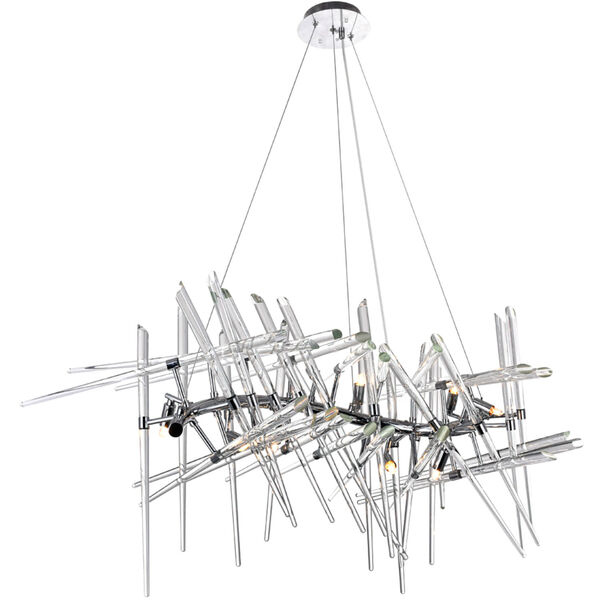 Icicle Chrome 10-Light Chandelier, image 1