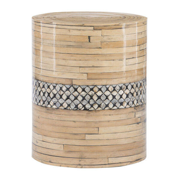 Prine Natural and Black Bamboo Drum Table, image 2