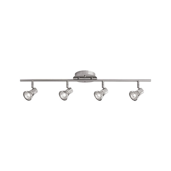 Brushed Nickel 29-Inch Four-Light Track Light with Clear Glass, image 1