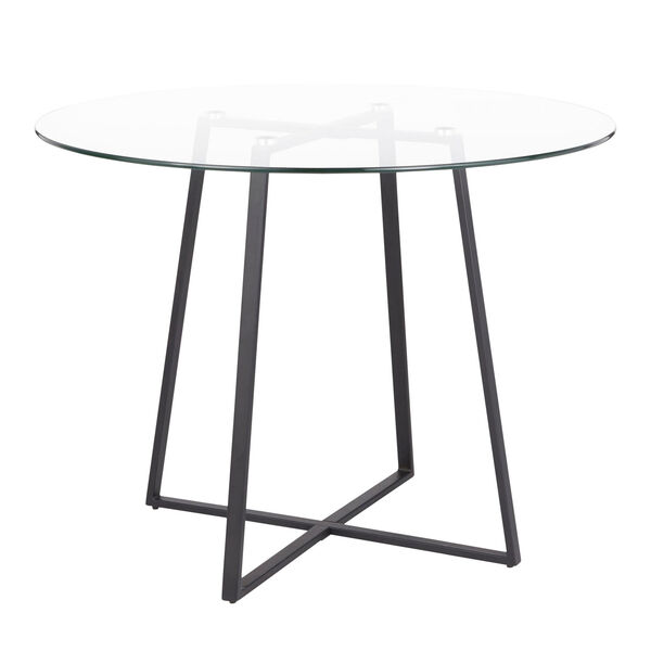 Cosmo Black and Clear Glass 40-Inch Dining Table, image 1