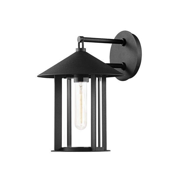 Long Beach Textured Black One-Light Outdoor Wall Sconce, image 1
