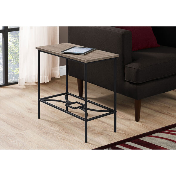 Dark Taupe and Black Accent Table, image 2