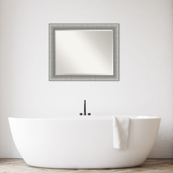 Elegant Pewter 33W X 27H-Inch Bathroom Vanity Wall Mirror, image 3