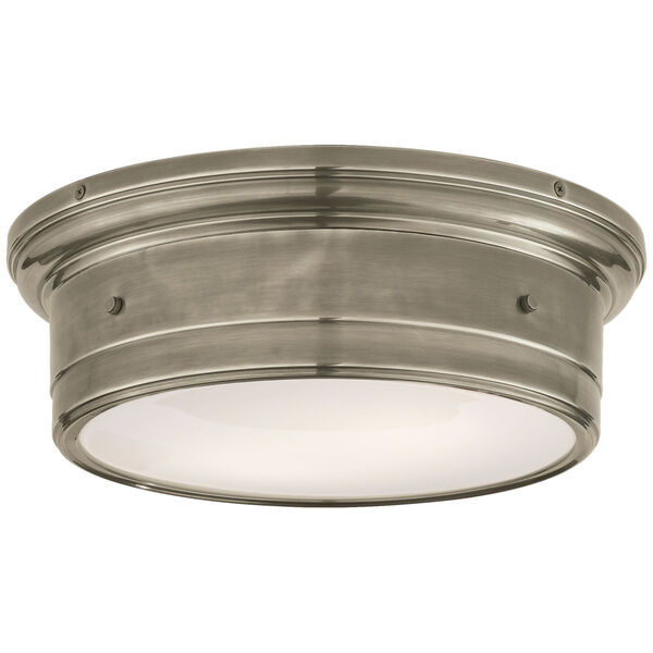 Siena Large Flush Mount in Antique Nickel with White Glass by Studio VC, image 1