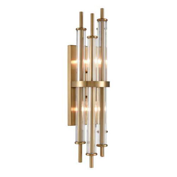 Serena Satin Brass Two-Light Wall Sconce, image 1