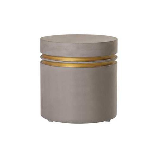 Perpetual Joy Slate Gray and Gold Ring Santori Double Ring Accent Short Table, image 1